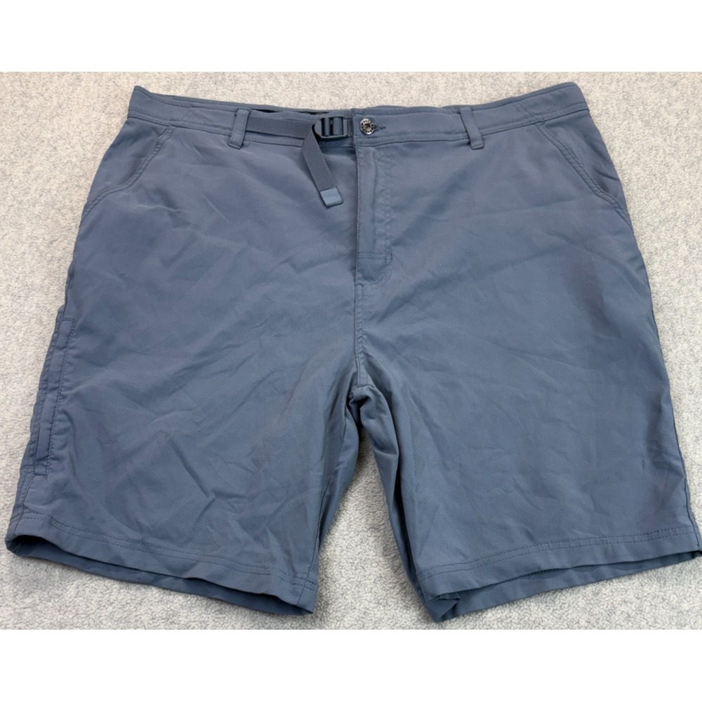 Gerry Mens Hiking Shorts Blue Belted Slash Pocket Flat Front Comfort Outdoor 40